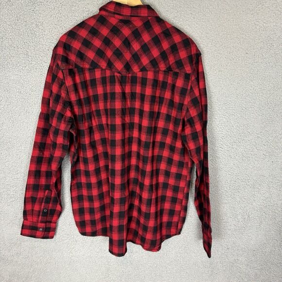 S Roebuck and Co Flannel Shirt Men XL Snap Button Western Chest Pockets Cotton - Picture 4 of 8